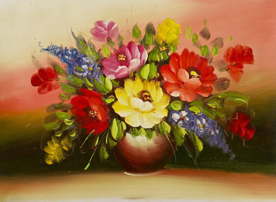 44% OFF on Handmade Oil Painting On - Spring Pot By ArtSingh (12x16 inch) Canvas Art