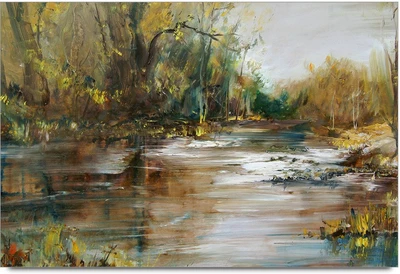 75% OFF on Amy Beautiful Scenery of Nature with Flowers Grown on Bank of River 3D Poster