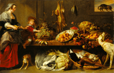 14% OFF on Kitchen Still Life With A Maid And Young Boy By Frans Snyders Flemish Fine Art Print