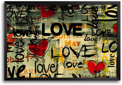 46% OFF on Love Typography Letters Design Laminated Framed Paper Print