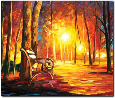 57% OFF on Stybuzz Bench In Forest Painting Yellow Frameless Canvas Art 57% OFF on Stybuzz Bench In Forest Painting Yellow Frameless Canvas Art