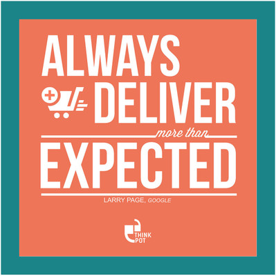 Always deliver more - Larry Page, Google Blue Square Frame Photographic Paper Always deliver more - Larry Page, Google Blue Square Frame Photographic Paper