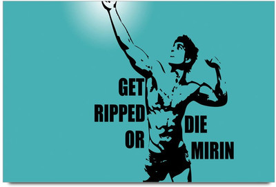 34% OFF on Amy Cool Bodybuilding Motivation Get Ripped or Die Mirin quote 3D Poster