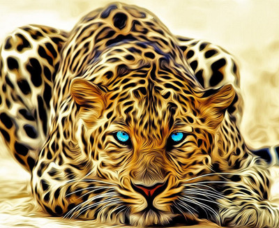 80% OFF on Holicshop Painting Without Frame - Yellow Tiger Canvas Art