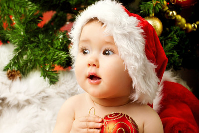 31% OFF on Child's Love -Christmas Baby Holding Red Ball Paper Print