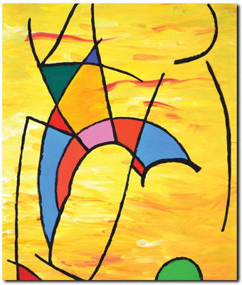 69% OFF on Stybuzz Yellow Modern Art Painting Frameless Canvas Art