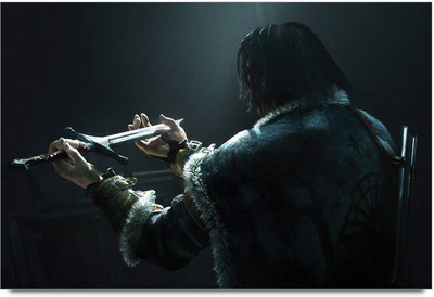 53% OFF on Sword in the Hands Graphic Gaming Laminated Poster Paper Print