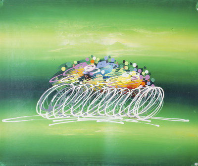 27% OFF on Handmade Oil Painting On Canvas - Race in Spring By ArtSIngh (26 x 24 inch) Canvas Art