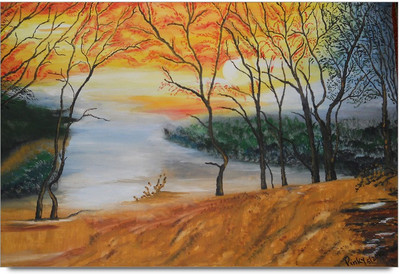 58% OFF on Artistic Painting of Nature Landscape Laminated Poster Paper Print