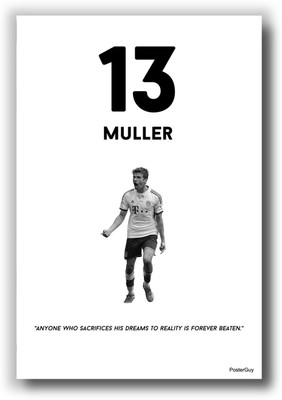 27% OFF on PosterGuy Sacrifices Dream To Reality Thomas Muller Poster Paper Print