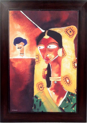 29% OFF on ladies chatting under moonlight mounted on a fibre frame Fine Art Print