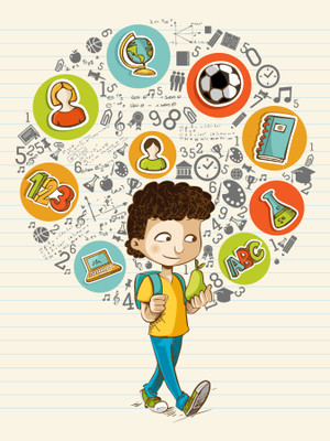 16% OFF on Wonder Images School Child Doodle Canvas Art with Back Framing Canvas Art