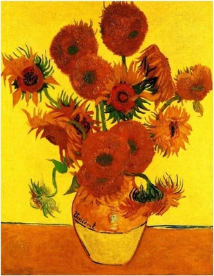 6% OFF on Still Life Vase with Fifteen Sunflowers 3 Paper Print