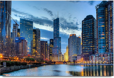 34% OFF on Amy Beautiful Evening Lighting Building With River Paper Print 34% OFF on Amy Beautiful Evening Lighting Building With River Paper Print