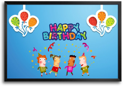 46% OFF on Happy Birthday -SMFP00002256 Laminated Framed Paper Print