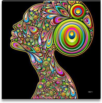 33% OFF on Woman Psychedelic Art Design Portrait Canvas Art