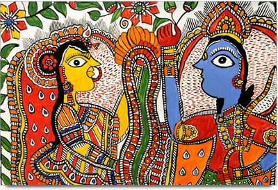 34% OFF on Amy Designer Colourful Sketch of Man and Woman 3D Poster