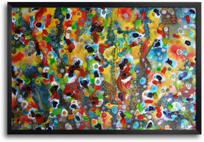 46% OFF on Brush Splatter Abstract Paintwork Laminated Framed Paper Print