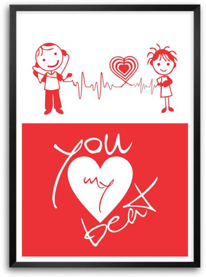 40% OFF on Lab No. 4 You My Heart Beat Valentine Quotes Framed Poster Paper Print