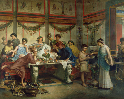 12% OFF on A Roman Feast By Roberto Bompiani Italian Roman Fine Art Print