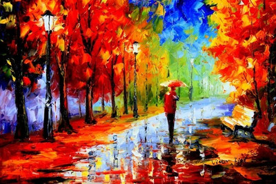 5% OFF on Wonder Images Walk in the Rain Canvas Art with Back Framing Canvas Art