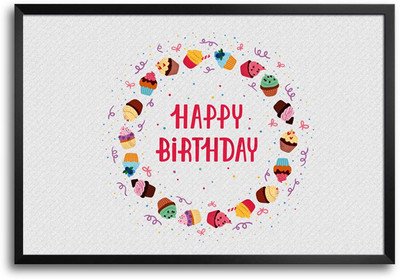 46% OFF on Happy Birthday -SMFP00002259 Laminated Framed Paper Print