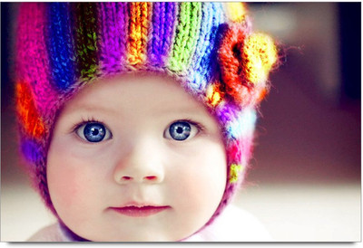 53% OFF on Cute Baby Wearing Colorful Cap Laminated Poster Paper Print