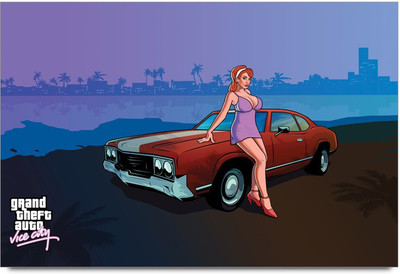 53% OFF on Grand Theft Auto Vice City Vector Lady Artwork Laminated Poster Paper Print