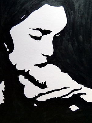 11% OFF on Wonder Images Black and White Lady with Back Framing Canvas Art