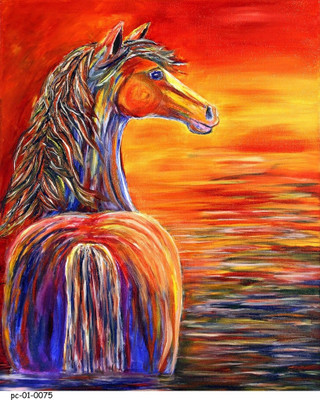 64% OFF on Canvas without frame - Sun Set Horse 27 Canvas Art