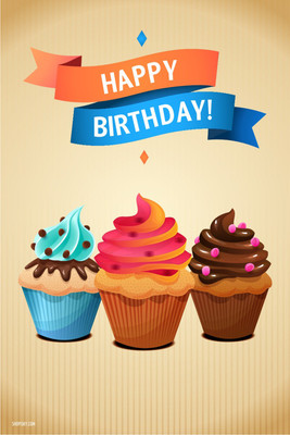 16% OFF on Poster - Tempting Birthday Cakes Paper Print