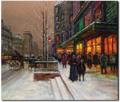 63% OFF on Stybuzz Snow Painting Art Frameless Canvas Art