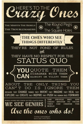 75% OFF on Artmagik Steve Jobs Crazy Quote Poster Fine Art Print
