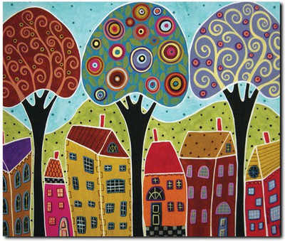 63% OFF on Stybuzz Three Tree Modern Art Frameless Canvas Art