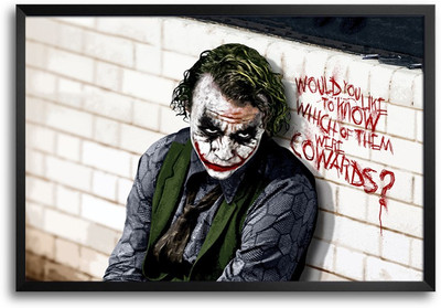 46% OFF on ShopMantra Dark Knight Joker Cowards Laminated Frame Poster Paper Print
