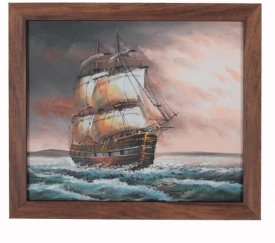 9% OFF on Canvas Painting Of A Ship Canvas Art