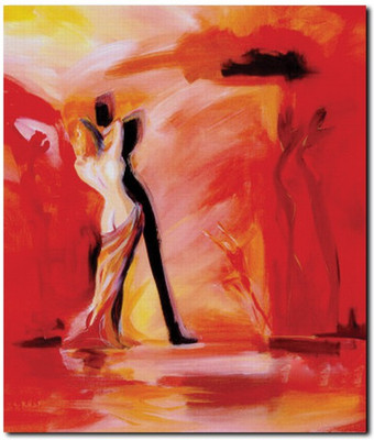 69% OFF on Stybuzz Couple Danicng Painting Red Frameless Canvas Art