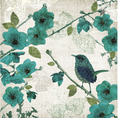 Montage - Birds And Butterflies I Fine Art Print