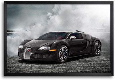 46% OFF on ShopMantra Awesome Black Car Laminated Frame Poster Paper Print