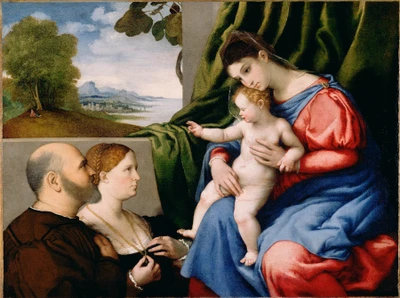 14% OFF on Madonna And Child With Two Donors By Lorenzo Lotto Italian Venetian About Fine Art Print