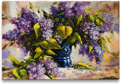 45% OFF on Lilac Bouquet in a Vase Canvas Art