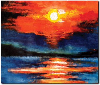 69% OFF on Stybuzz Sunset View Painting Art Frameless Canvas Art
