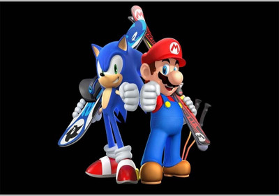 37% OFF on Super Sonic & Mario Poster Laptop Skin by ShopkeedaPoster (18 x 12 Inches) by Shopkeeda Paper Print