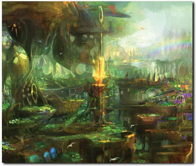 63% OFF on Stybuzz Forest Painting Frame Less Canvas Art