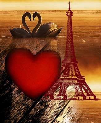 77% OFF on Canvas Painting Without Frame - Eiffel Tower & Heart Canvas Art 77% OFF on Canvas Painting Without Frame - Eiffel Tower & Heart Canvas Art