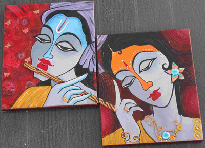 43% OFF on Painting without Frame Art Krishna-20 (34X22) Canvas Art
