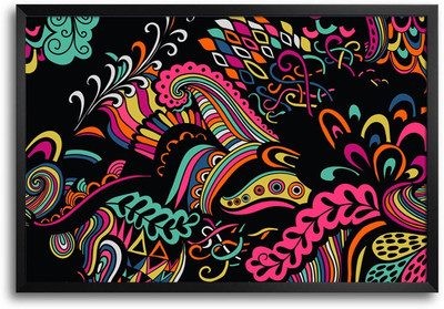 46% OFF on Colored Abstract Shapes Illustration Laminated Framed Paper Print