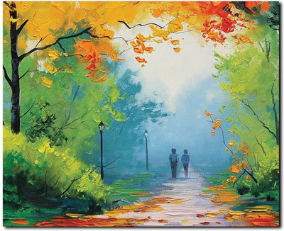 63% OFF on Stybuzz Trees Along The Road Canvas Art