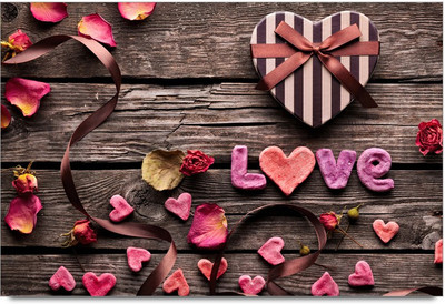 75% OFF on Amy Love and Heart Quote with Beautiful Pattern of Hearts 3D Poster