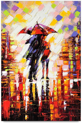 75% OFF on Amy Raining Couple Umbrella 3D Poster